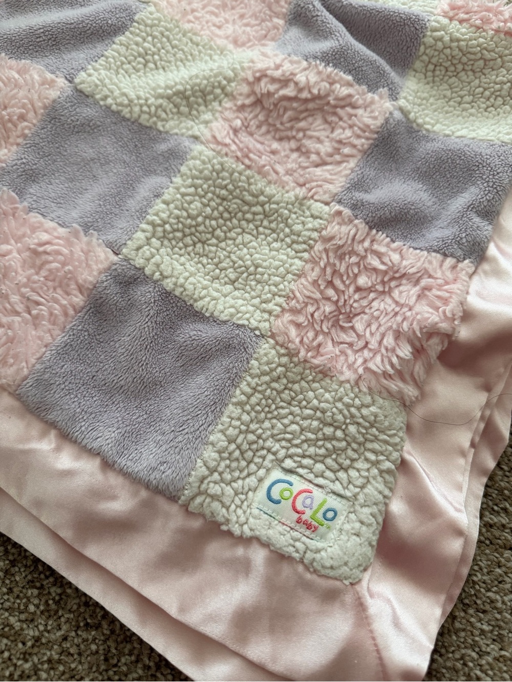 Cocalo Baby Pink Patchwork Plush Blanket